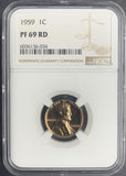 1959 Lincoln Cent, PF 69 Red NGC.