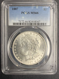 1887 Morgan Silver Dollar, MS66 PCGS