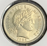 1905 Barber Dime, MS60+