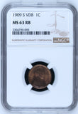 1909-S VDB Lincoln Wheat Cent, MS63RB NGC (15003)
