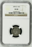 1895-O Barber Dime, VF20 NGC (16525) Key Date