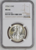 1936-S Walking Liberty Half Dollar, MS66 NGC, (15978)