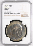 1974-D Eisenhower Dollar, MS67 NGC, (14528)