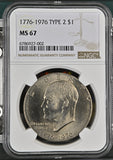1776-1976 Type 2 Eisenhower Dollar, MS67 NGC, (14524)