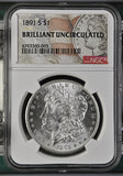 1891-S Morgan Silver Dollar, Brilliant Uncirculated NGC, (15012)