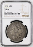 1892-S Morgan Silver Dollar, VG10 NGC, (15037)