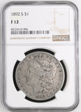 1892-S Morgan Silver Dollar, F-12 NGC, (15038)