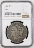 1892-S Morgan Silver Dollar, G6 NGC, (15036)