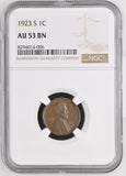 1923-S Lincoln Wheat Cent, AU53BN NGC (16980)