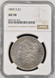 1892-S Morgan Silver Dollar, AU50 NGC. (15910)