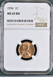 1934 Lincoln Wheat Cent, MS65RD NGC (326261) Stock photo
