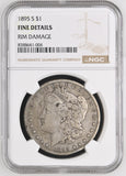 1895-S Morgan Silver Dollar, Fine Details NGC. (15920)