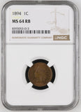1894 Indian Head Cent, MS64RB NGC, (15360)