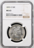 1895-O Barber Half Dollar, MS63 NGC, (16552) Key Date