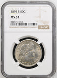 1895-S Barber Half Dollar, MS62 NGC, (16553) Key Date
