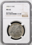 1903-O Barber Half Dollar, MS62, NGC (15242).