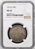 1915-D Barber Half Dollar, MS64 NGC. (16928)
