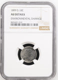 1899-S Barber Dime, AU Details NGC (16920)