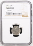 1901 Barber Dime, AU Details NGC (16921)