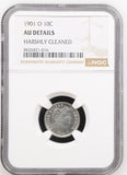 1901-O Barber Dime, AU Details NGC (17033)