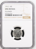 1912 Barber Dime, Unc Details, NGC (17056)