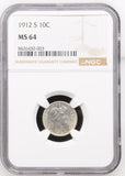 1912-S Barber Dime, MS64 NGC+CAC (16534) Key Date