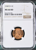 1949-D Lincoln Wheat Cent, MS66RD NGC (15234)