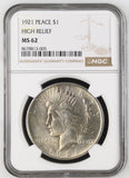 1921 Peace Silver Dollar, MS62, NGC (21367)
