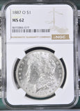 1887-O Morgan Silver Dollar, MS62 NGC (16591)
