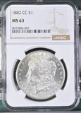 1882-CC Morgan Silver Dollar, MS63 NGC (16586)