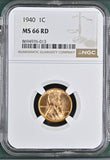 1940 Lincoln Wheat Cent, MS66RD NGC (326265) Stock photo