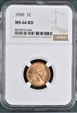 1950 Lincoln Wheat Cent, MS66RD NGC (326269) Stock photo