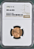 1952-S Lincoln Wheat Cent, MS66RD NGC (3262612) Stock photo
