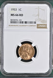 1953 Lincoln Wheat Cent, MS66RD NGC (3262613) Stock photo