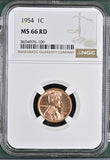 1954 Lincoln Wheat Cent, MS66RD NGC (3262615) Stock photo