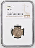 1860 Indian Head Cent, MS66 NGC, (15276)