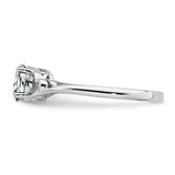 Sterling Silver Rhodium-plated White Topaz Ring