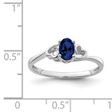 Sterling Silver Rhodium-plated Created Sapphire Ring