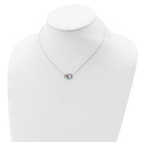 Prizma Sterling Silver Rhodium-plated 16 inch Colorful CZ Intertwined Circle Necklace with 2 inch Extender