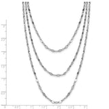 Leslie's Sterling Silver Rhodium-plated Polished Multi-strand Necklace