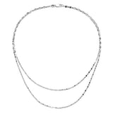 Leslie's Sterling Silver Rhodium-plated Polished Double-strand Necklace