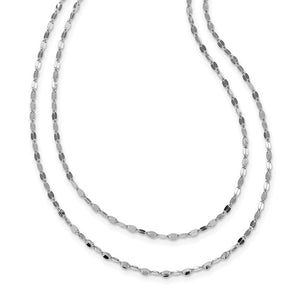 Leslie's Sterling Silver Rhodium-plated Polished Double-strand Necklace