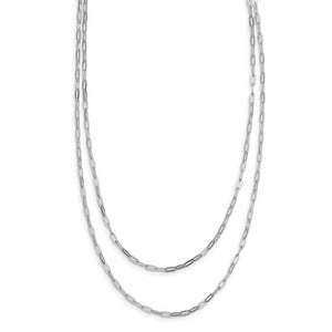 Leslie's Sterling Silver Rhodium-plated Multi-strand with 2in Ext. Necklace
