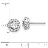 Sterling Shimmer Sterling Silver Rhodium-plated CZ 34 Stone Round Post Earrings