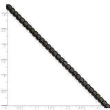 Chisel Stainless Steel Brushed and Polished Square Hematite Beaded 7 inch Bracelet with 1.25 inch Extension