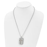 Chisel Stainless Steel Polished Yellow IP-plated 2 Piece Cross Serenity Prayer Dog Tag on a 22 inch Ball Chain Necklace