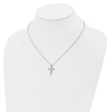 Chisel Stainless Steel Polished Small Cross Pendant on a 18 inch Cable Chain Necklace