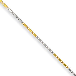 White and Yellow Rhodium over Brass 1.85mm 2 color plated Fancy Chain