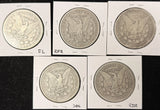 1900-S, 01-s, 02-S, 03-S, 04-S Circ Morgan Dollar Lot, (17068)