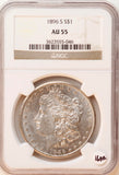 1896-S Morgan Silver Dollar, NGC AU-55